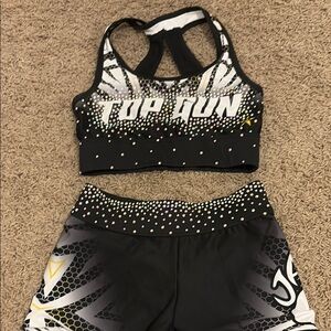 Top Gun Black and White Sports Bra